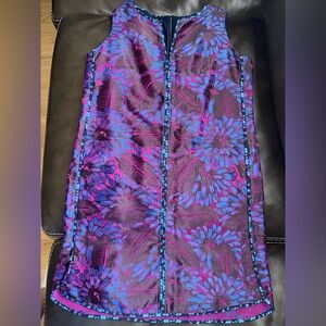 J. Crew Purple and Blue Floral Mini Dress